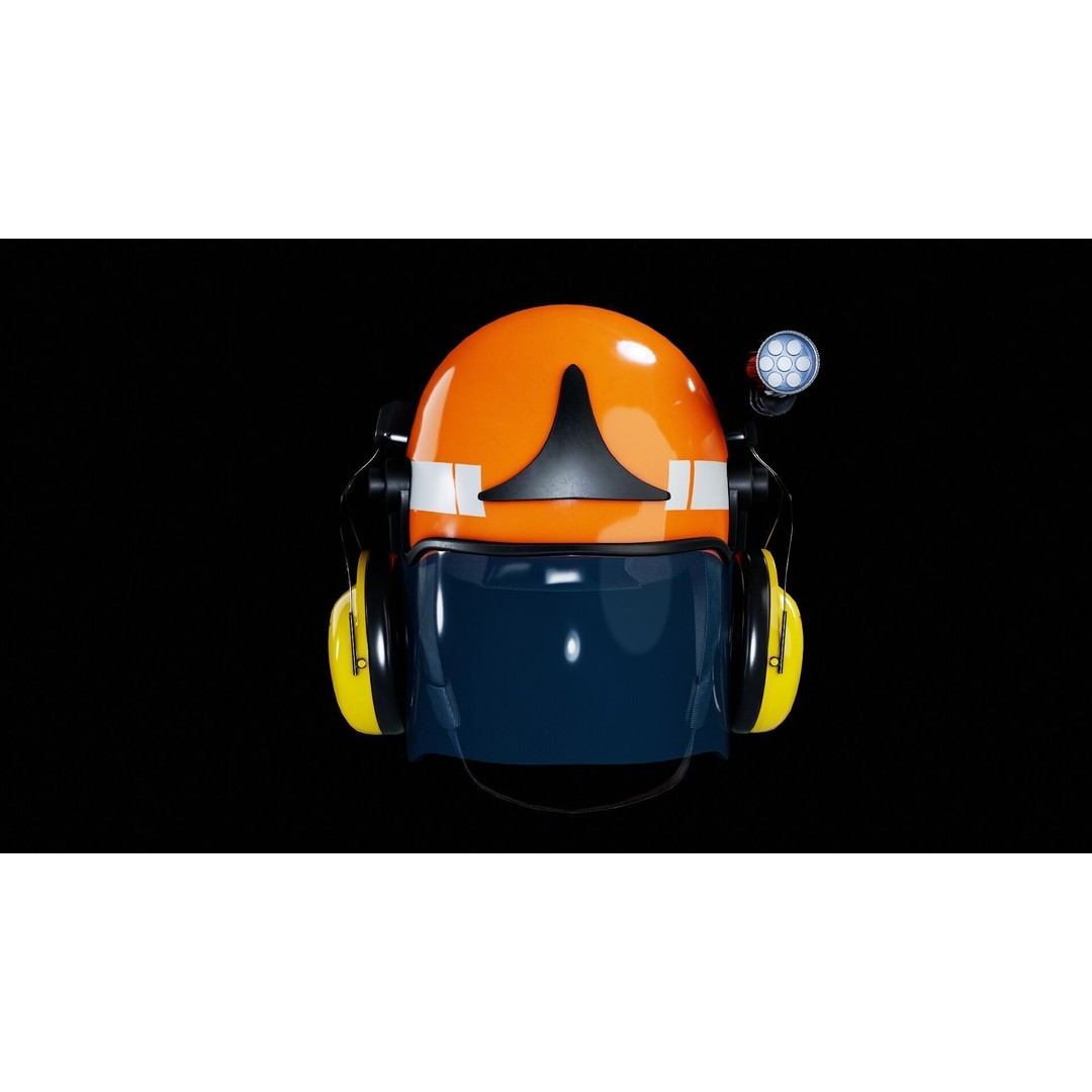 Schuberth F300 Firefighter Helmet 3D Model – Low Poly Game Asset, FBX, OBJ, Blender - View 13