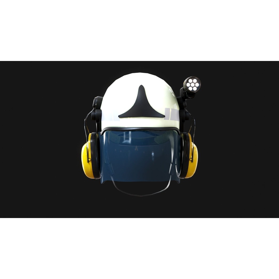 Schuberth F300 Firefighter Helmet 3D Model – Low Poly Game Asset, FBX, OBJ, Blender - View 3