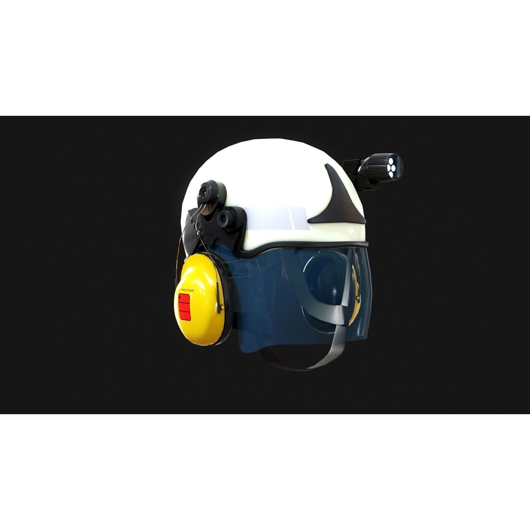 Schuberth F300 Firefighter Helmet 3D Model – Low Poly Game Asset, FBX, OBJ, Blender - View 4