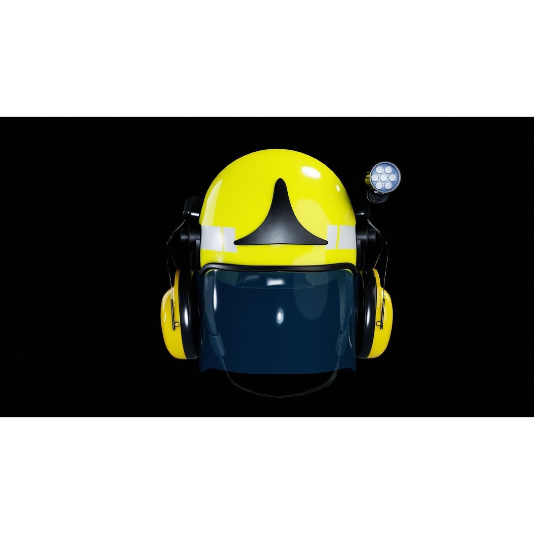 Schuberth F300 Firefighter Helmet 3D Model – Low Poly Game Asset, FBX, OBJ, Blender - View 9