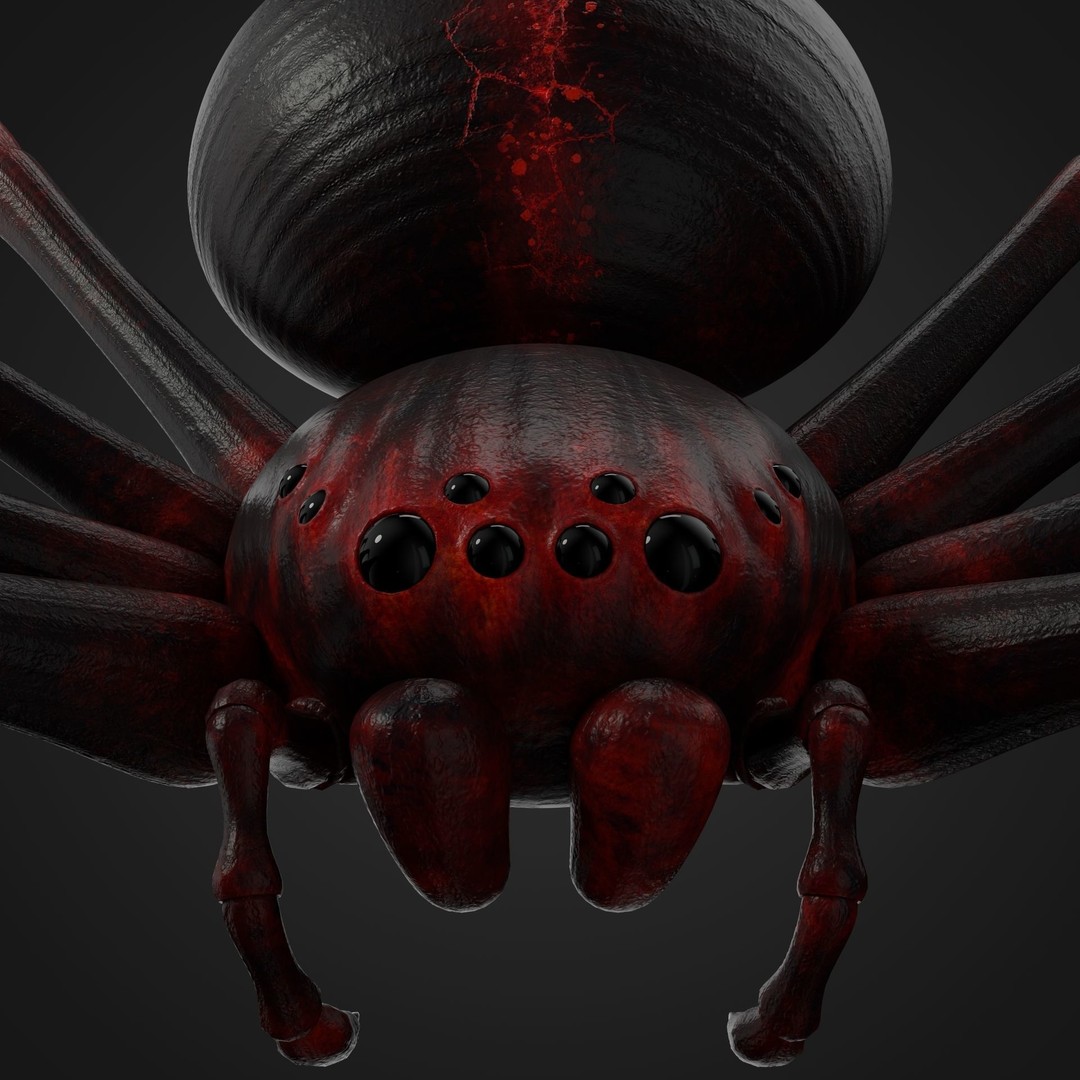 Rigged Spider 3D Model – Low Poly Creature with 8K PBR Textures, FBX - View 11