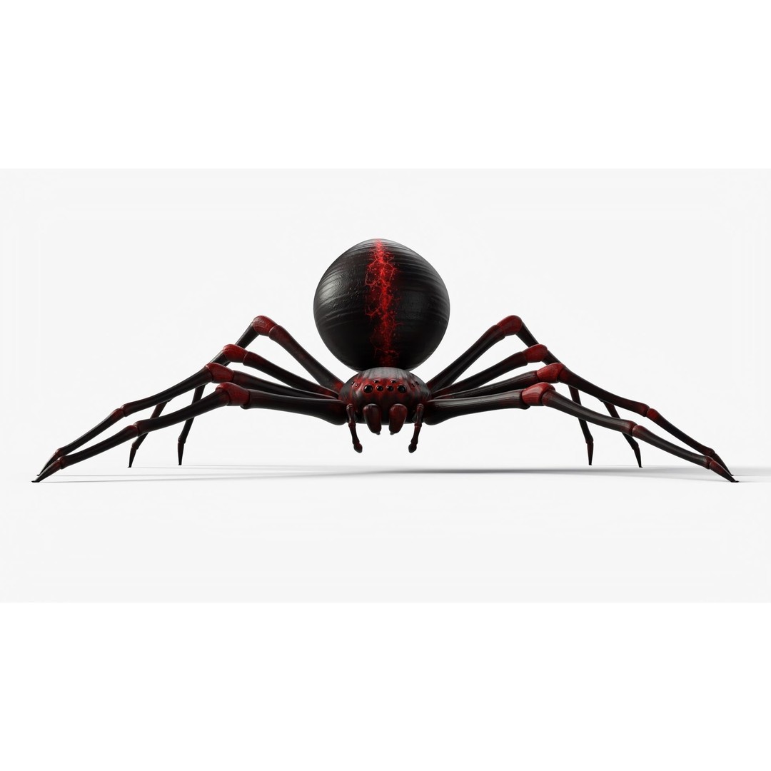 Rigged Spider 3D Model – Low Poly Creature with 8K PBR Textures, FBX - View 13