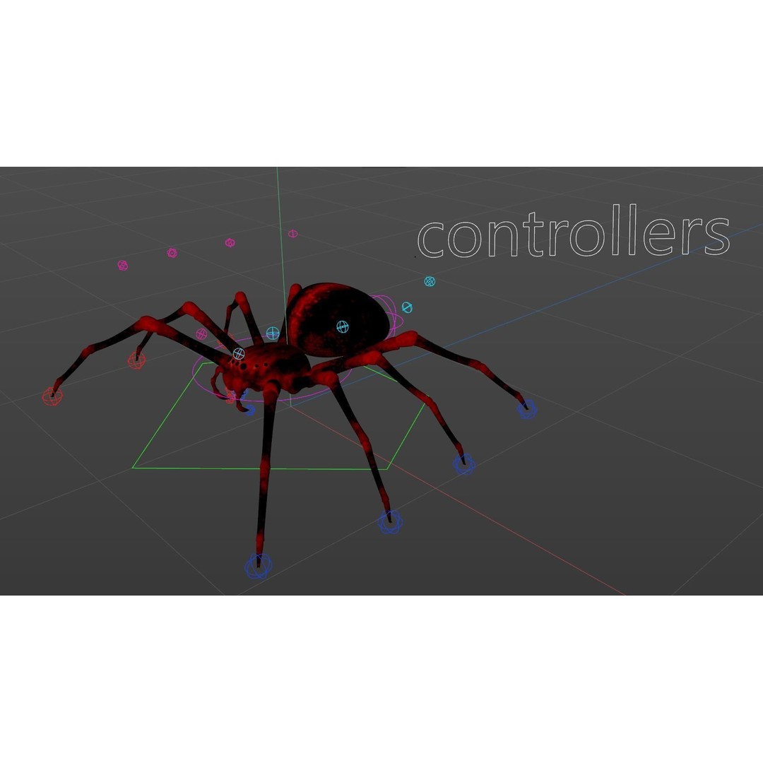 Rigged Spider 3D Model – Low Poly Creature with 8K PBR Textures, FBX - View 4