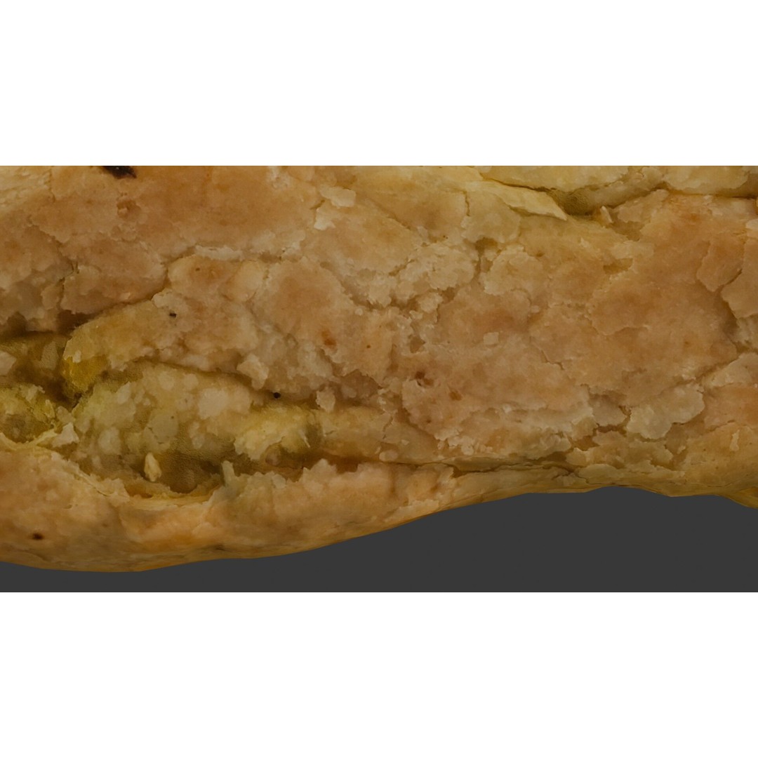 Flaky Pastry Roll 3D Model – Realistic Low-Poly Asset, FBX, OBJ - View 5