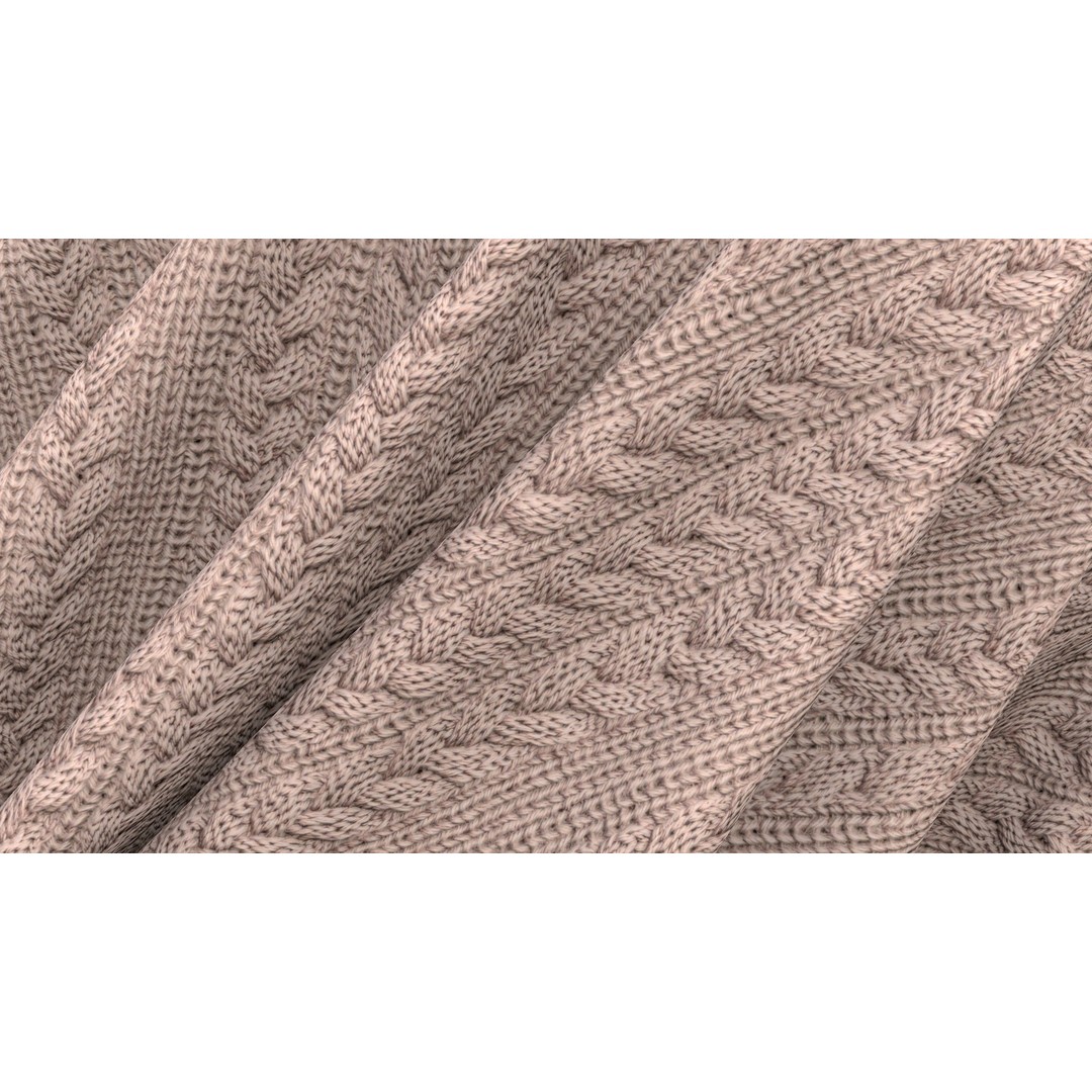 Knitted Fabric 3D Model – PBR 4K Seamless Textures, PNG