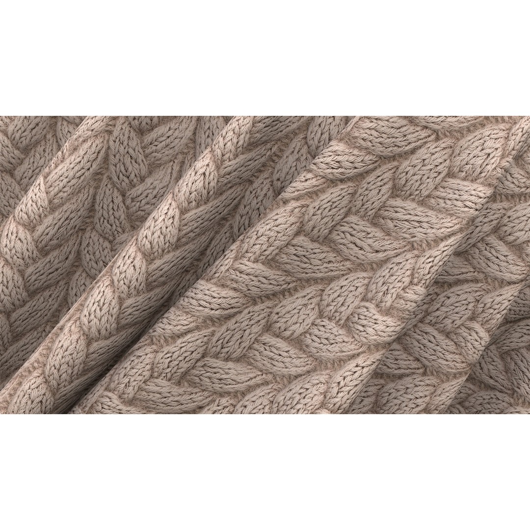 Knitted Fabric 3D Model – PBR 4K Seamless Textures, PNG - View 10