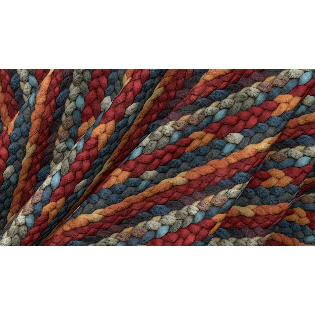 Knitted Fabric 3D Model – PBR 4K Seamless Textures, PNG - View 4