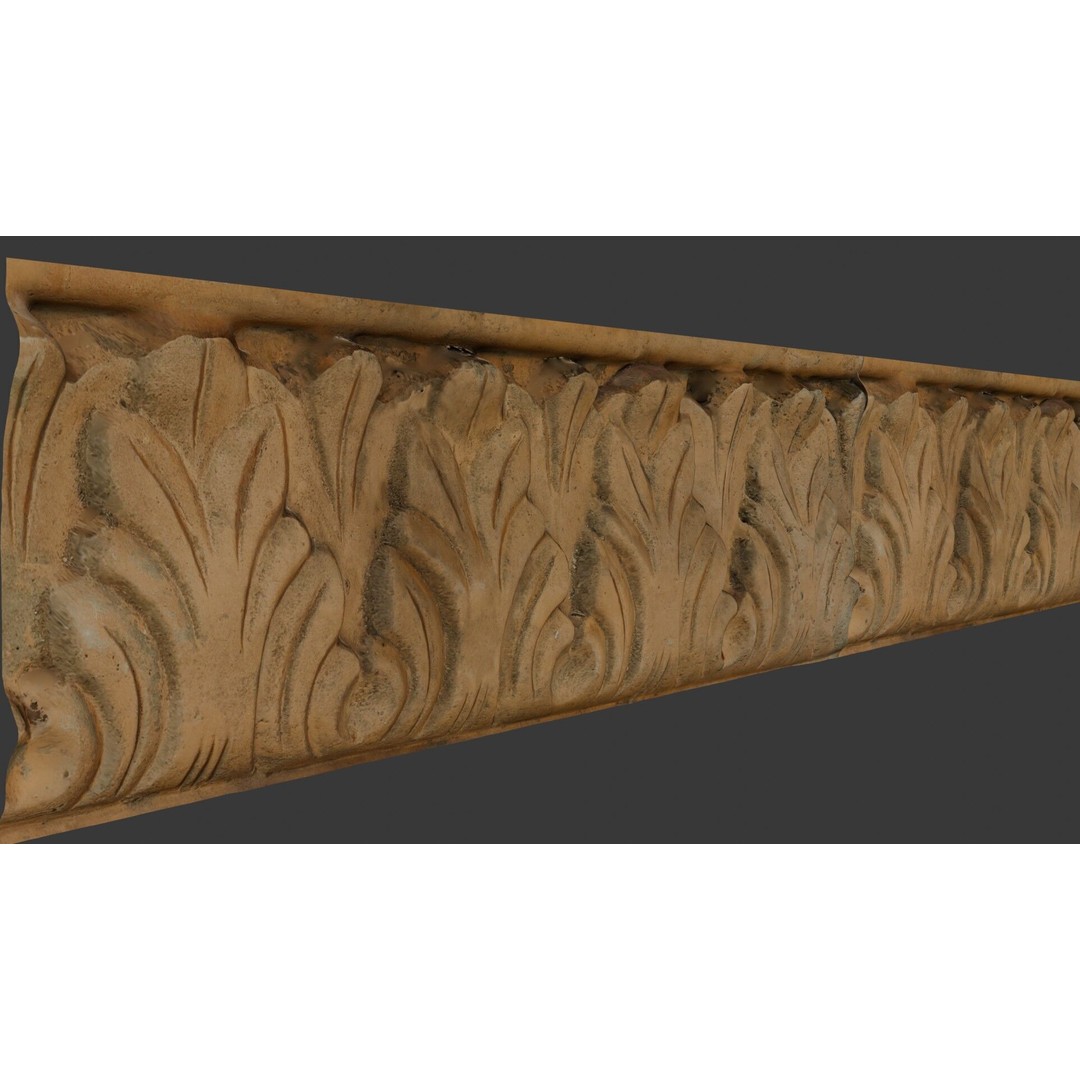 Antique Ornamental Frieze 3D Model – Low Poly Architectural Element, FBX