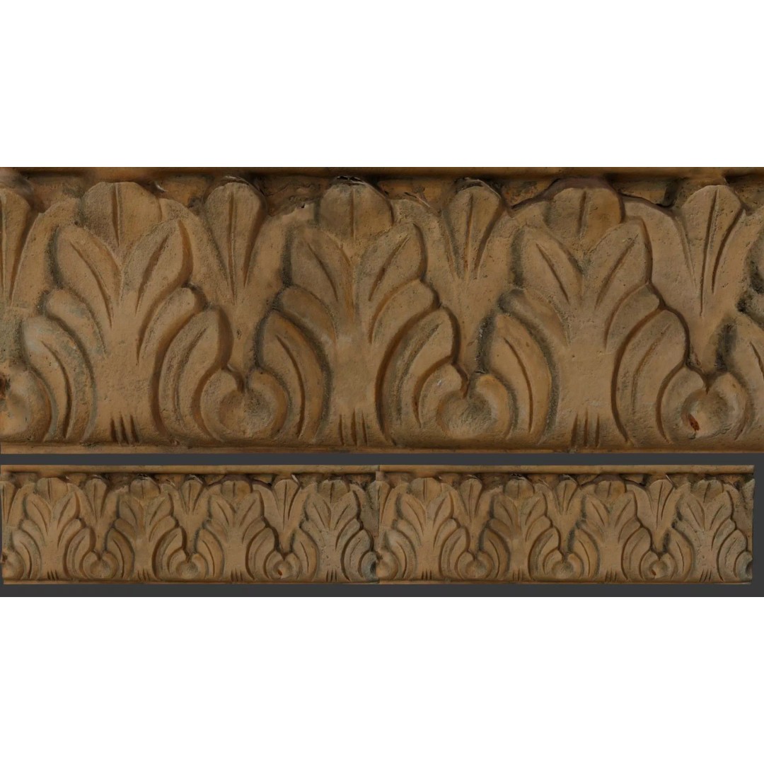 Antique Ornamental Frieze 3D Model – Low Poly Architectural Element, FBX - View 2