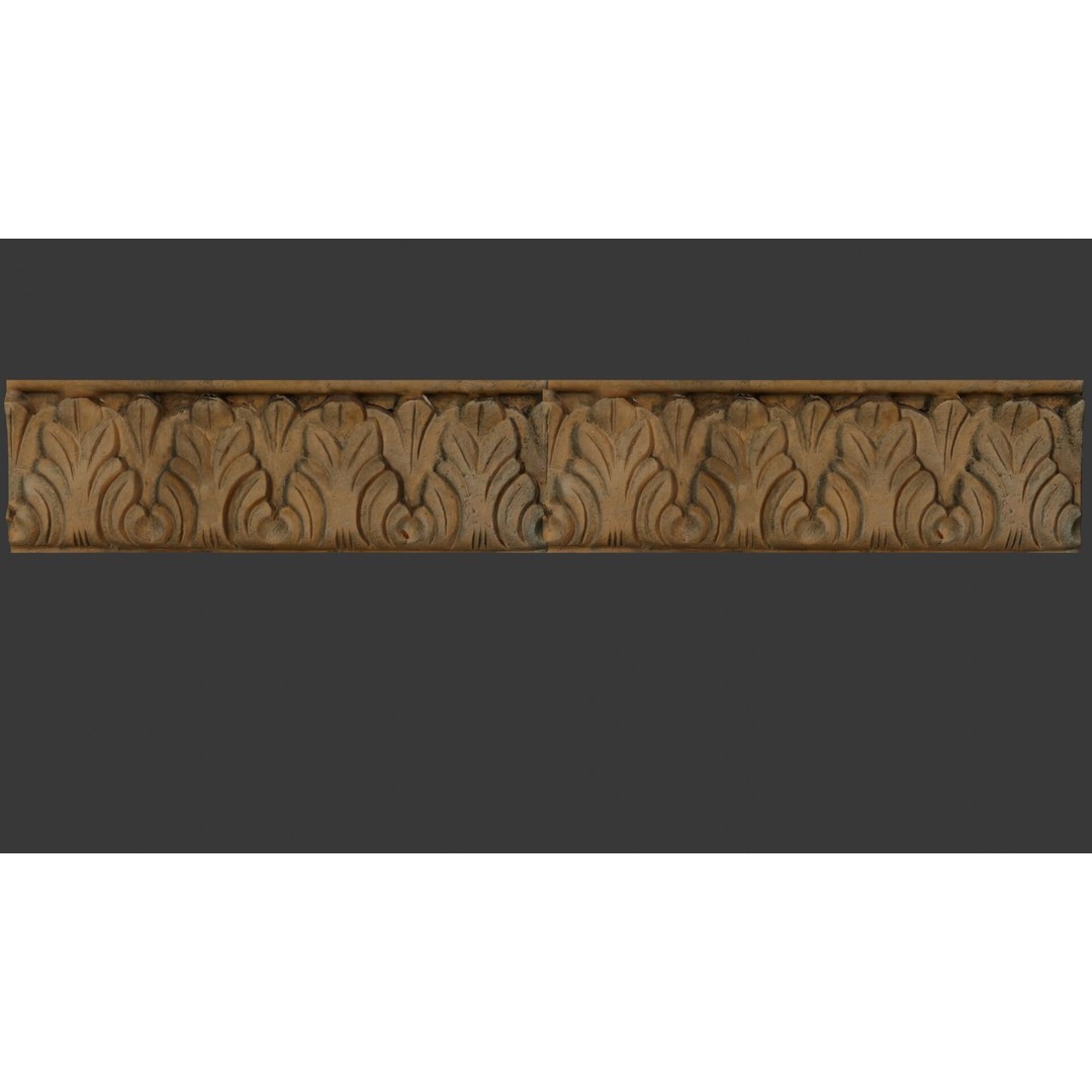 Antique Ornamental Frieze 3D Model – Low Poly Architectural Element, FBX - View 3