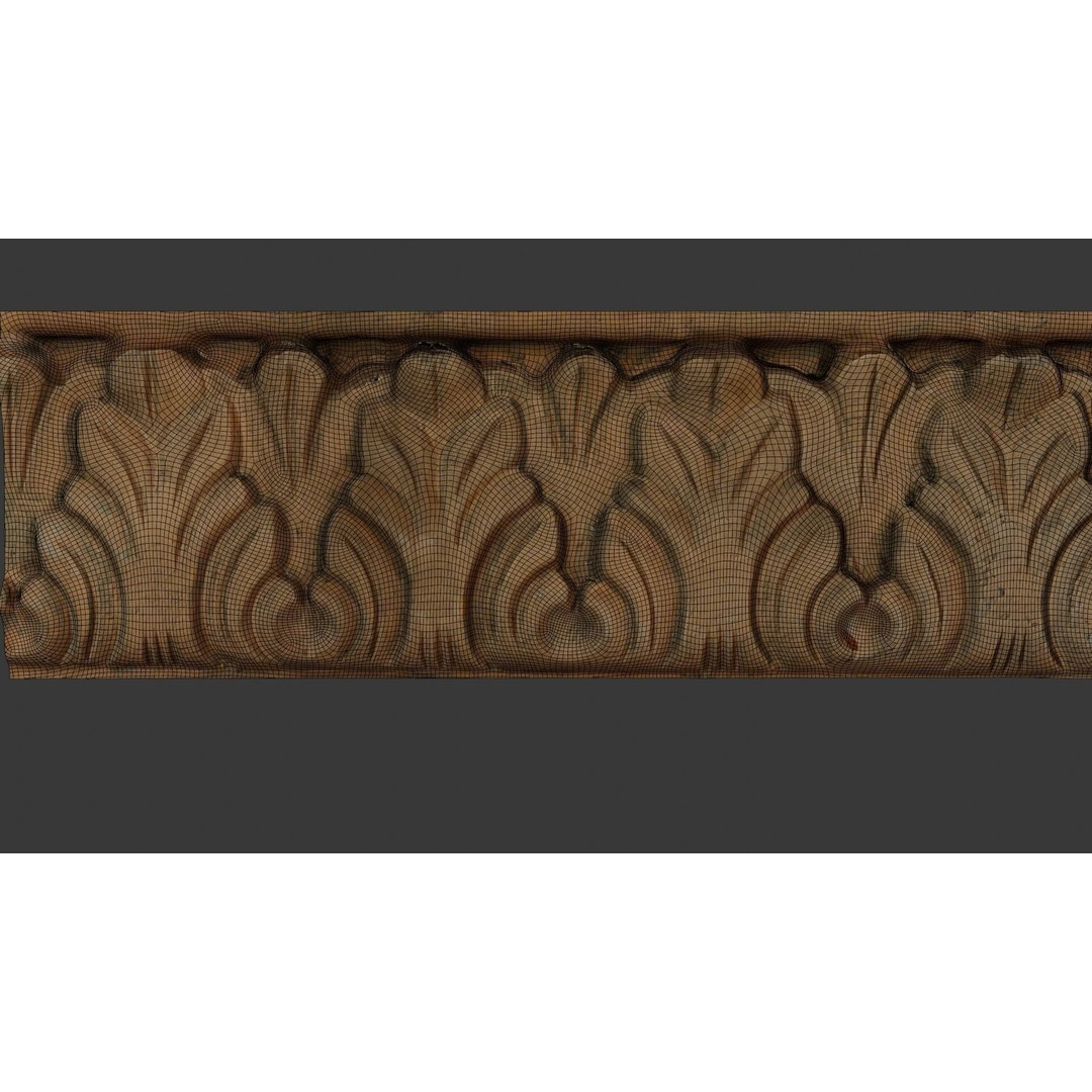 Antique Ornamental Frieze 3D Model – Low Poly Architectural Element, FBX - View 4