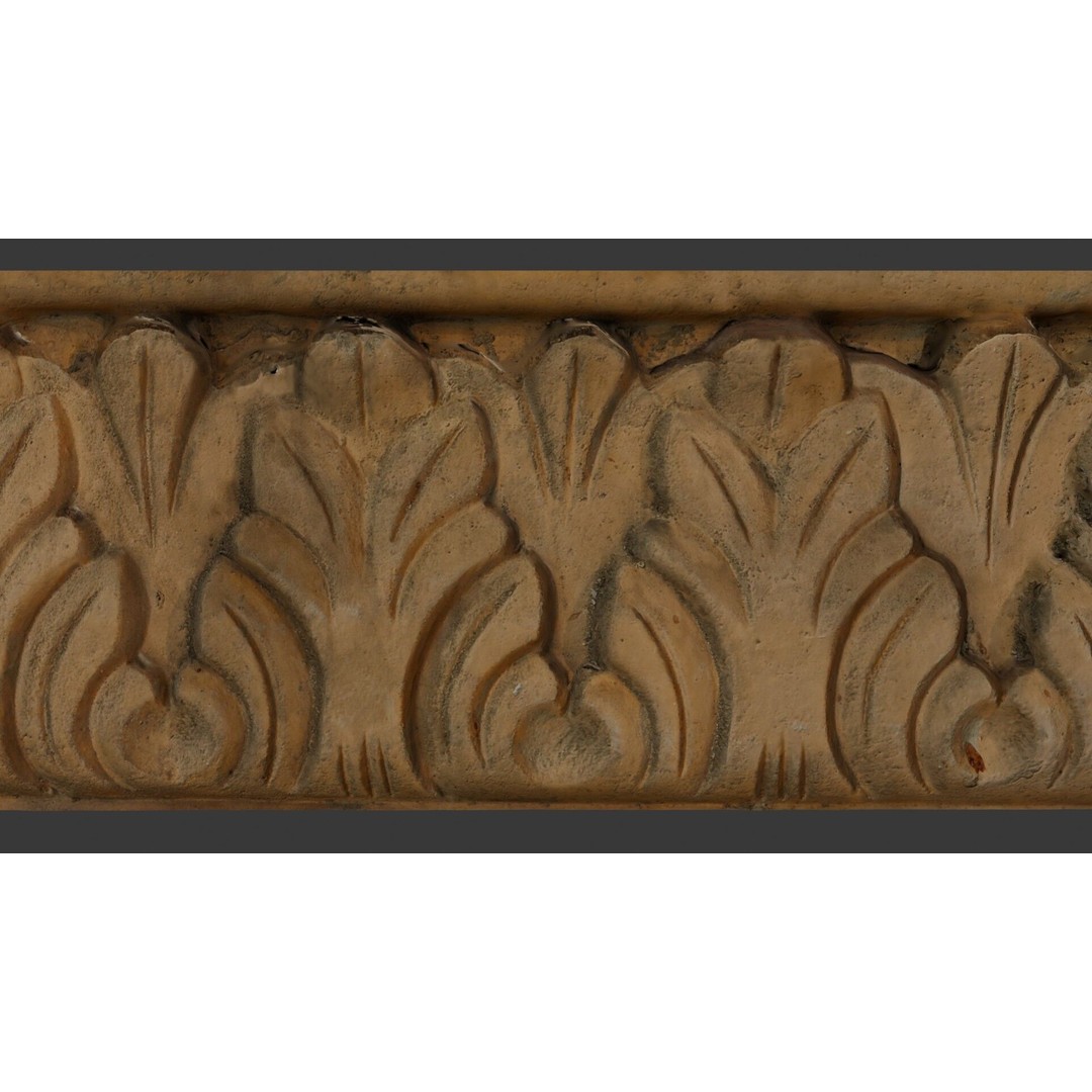 Antique Ornamental Frieze 3D Model – Low Poly Architectural Element, FBX - View 5