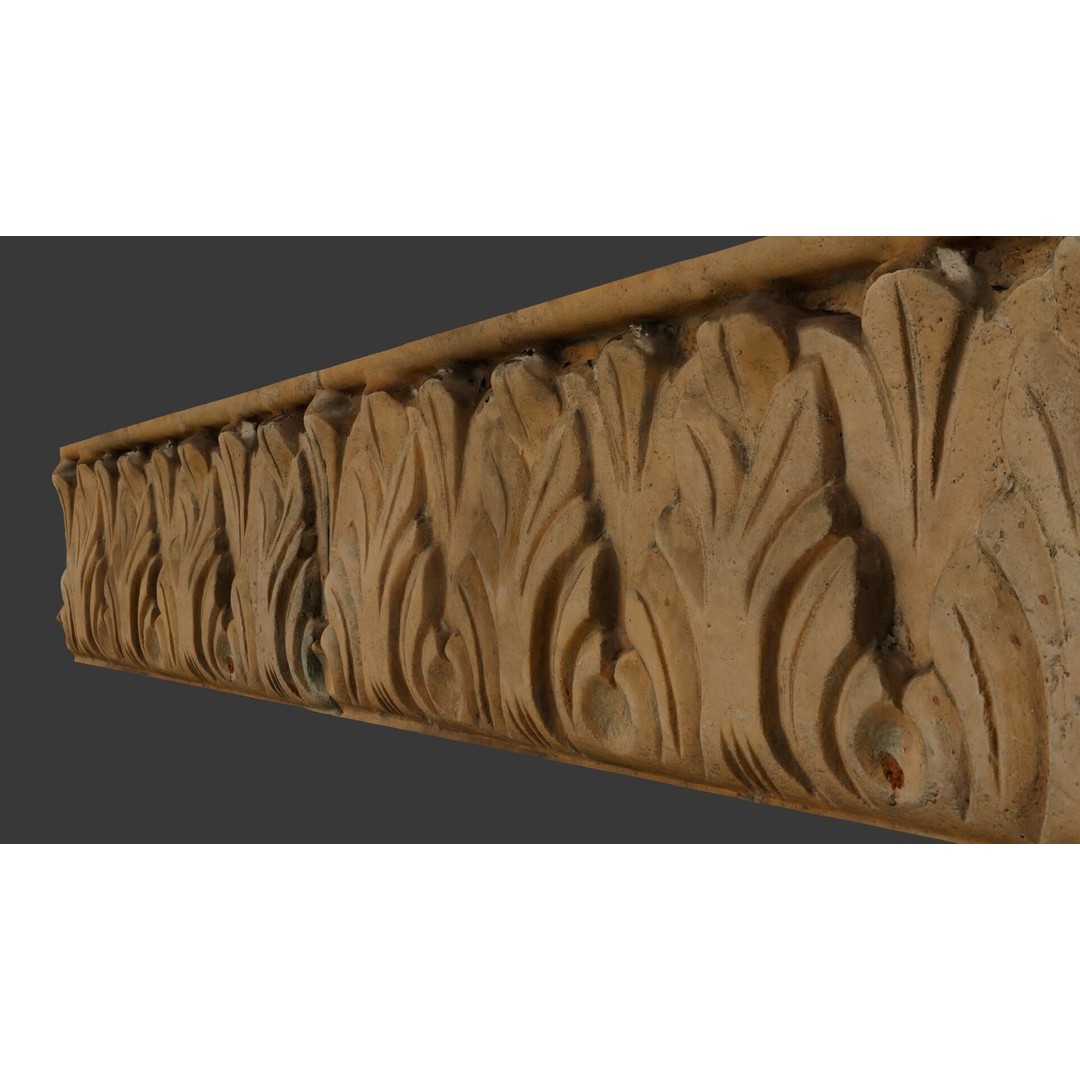 Antique Ornamental Frieze 3D Model – Low Poly Architectural Element, FBX - View 6