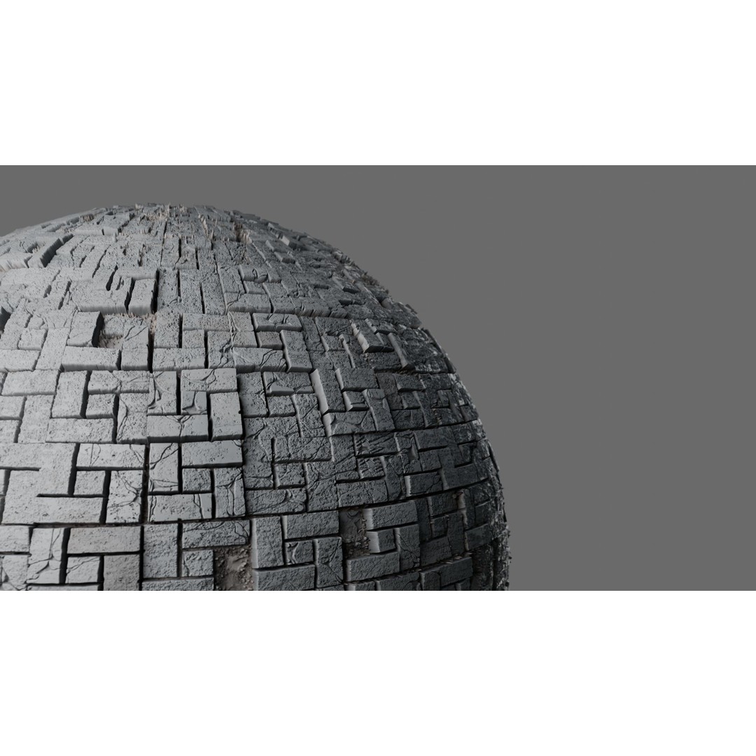 Basket Weave Stone Pavers 3D Model – Seamless PBR Texture, Game Ready