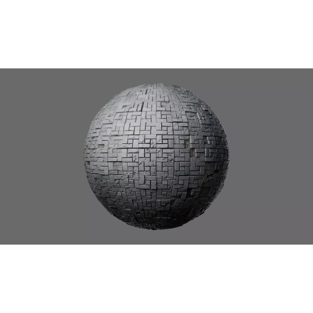 Basket Weave Stone Pavers 3D Model – Seamless PBR Texture, Game Ready - View 2