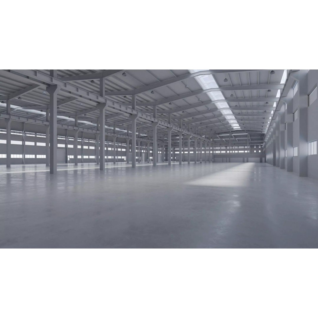 Factory Hall Interior 3D Model – Low Poly Game Asset, FBX, OBJ - View 2