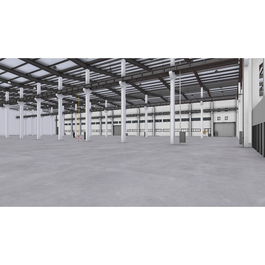 Factory Hall Interior 3D Model – Low Poly Game Asset, FBX, OBJ - View 6