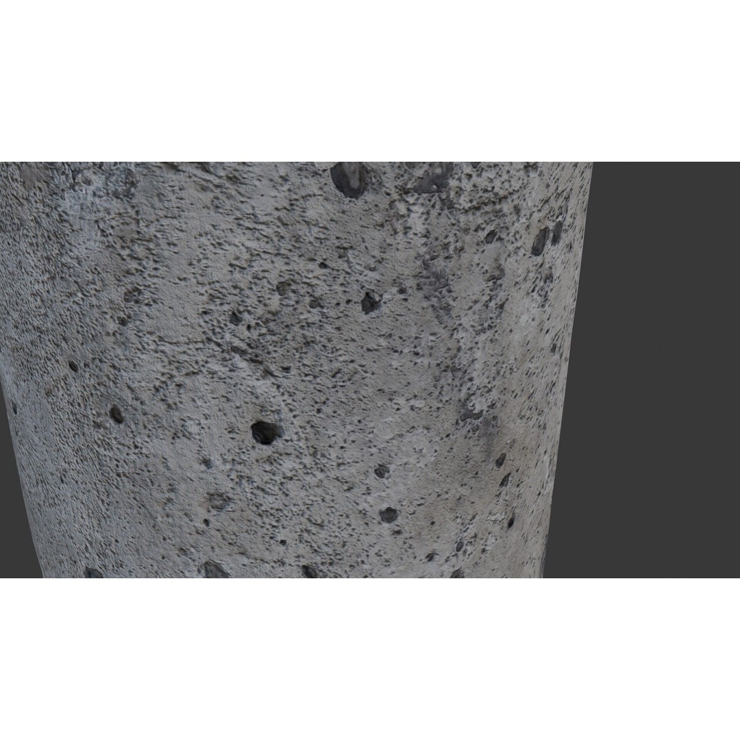 Cylindrical Concrete Core 3D Model – Low Poly Game Asset, FBX - View 5