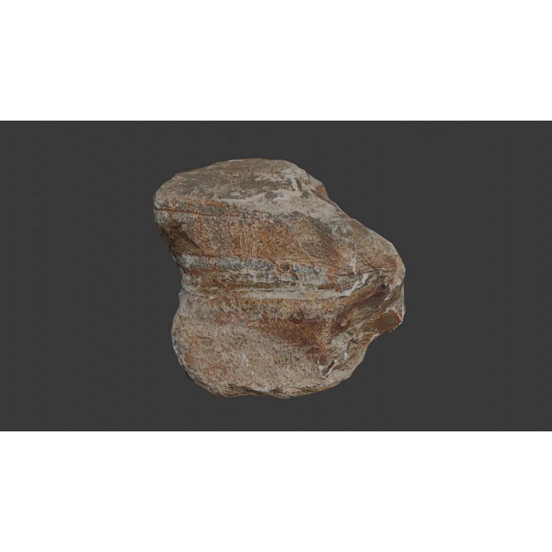 Layered Sedimentary Rock 3D Model – Low Poly Natural Terrain Asset, PBR Textures