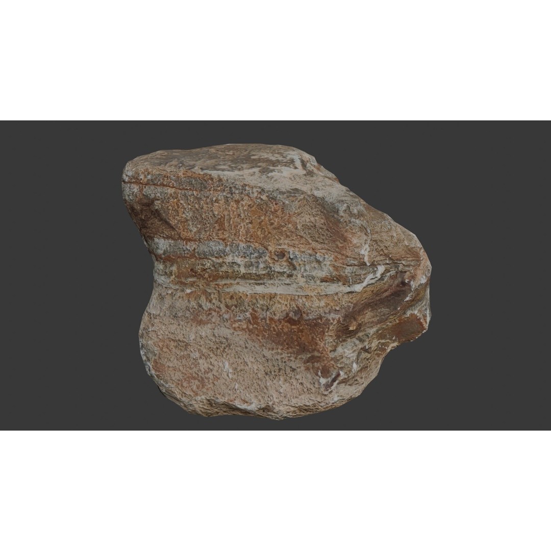 Layered Sedimentary Rock 3D Model – Low Poly Natural Terrain Asset, PBR Textures - View 3