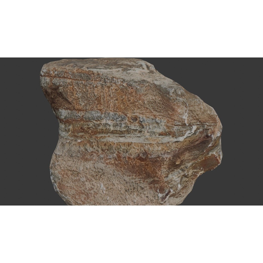 Layered Sedimentary Rock 3D Model – Low Poly Natural Terrain Asset, PBR Textures - View 5