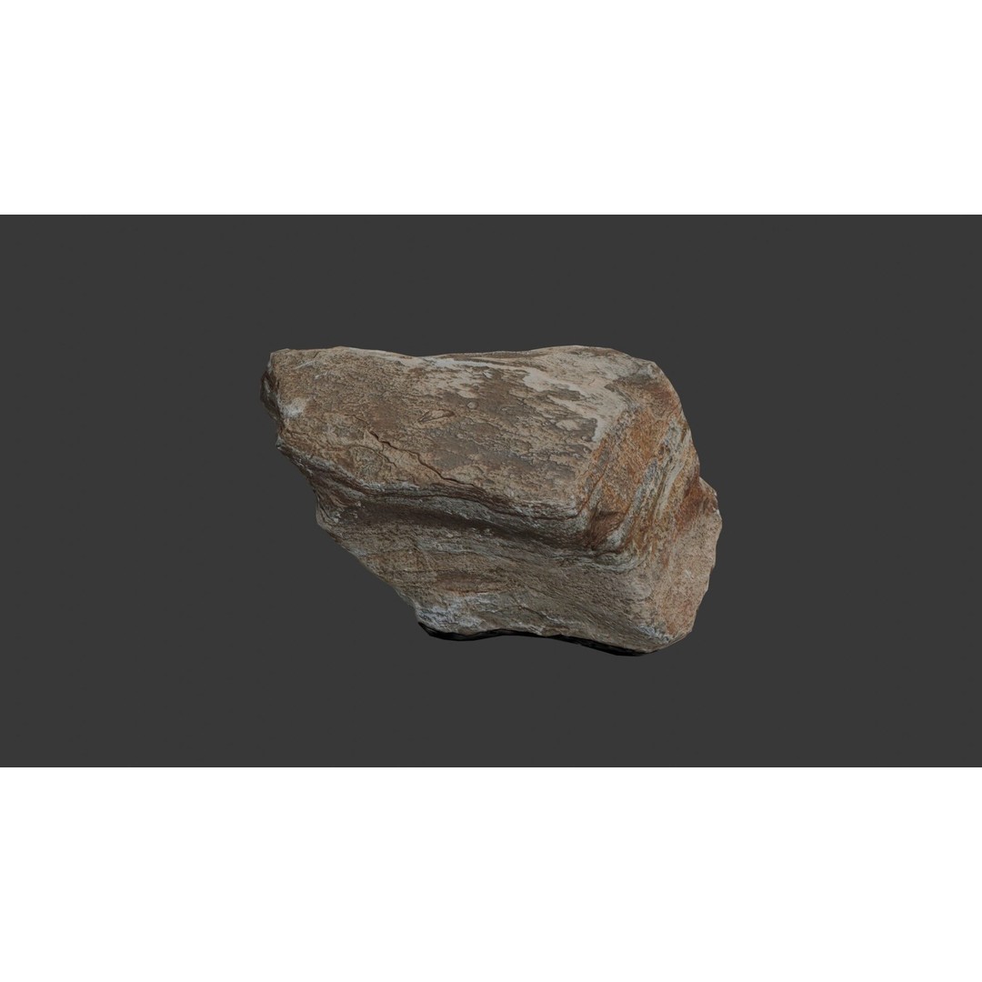 Layered Sedimentary Rock 3D Model – Low Poly Natural Terrain Asset, PBR Textures - View 6