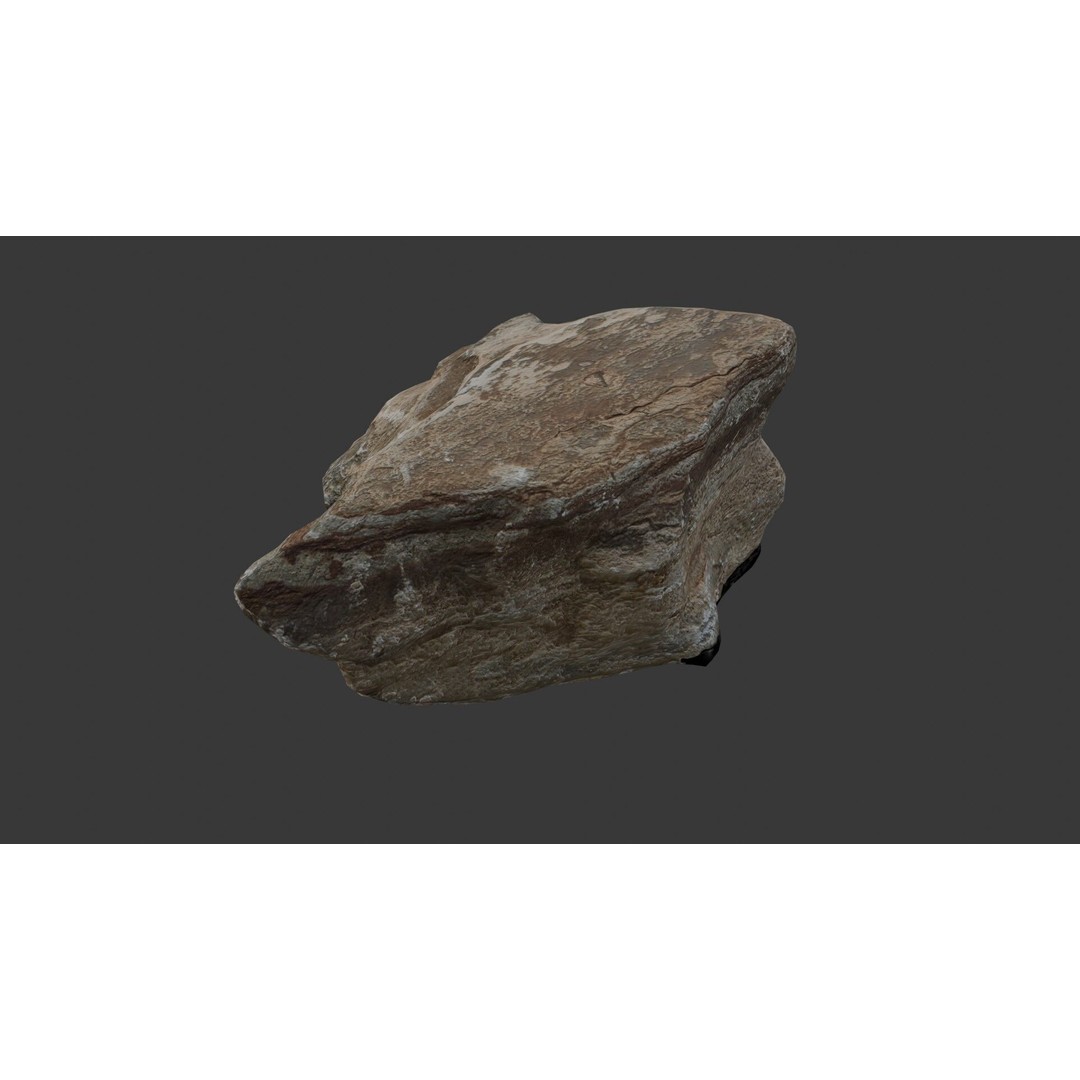 Layered Sedimentary Rock 3D Model – Low Poly Natural Terrain Asset, PBR Textures - View 7