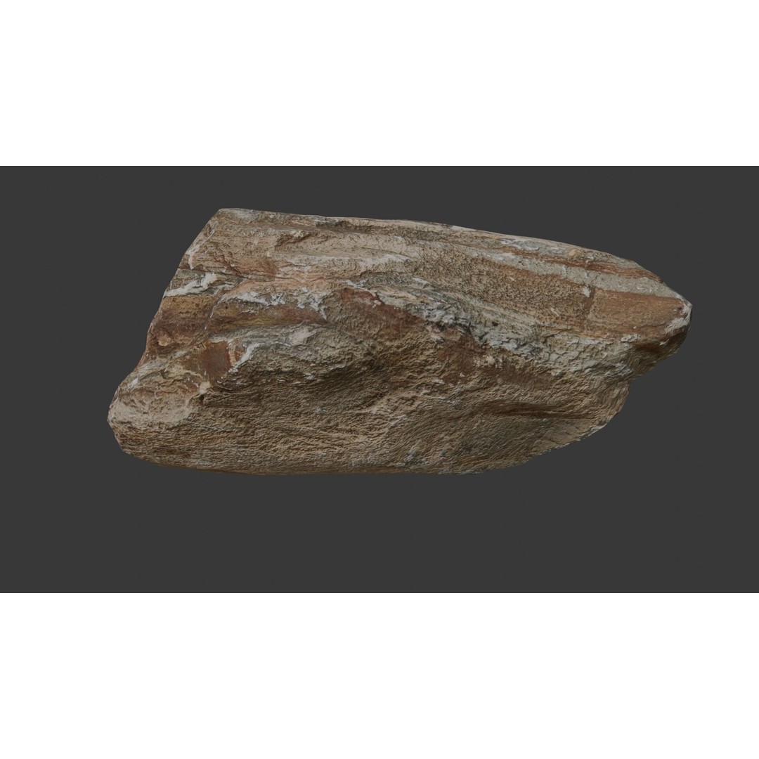 Layered Sedimentary Rock 3D Model – Low Poly Natural Terrain Asset, PBR Textures - View 8