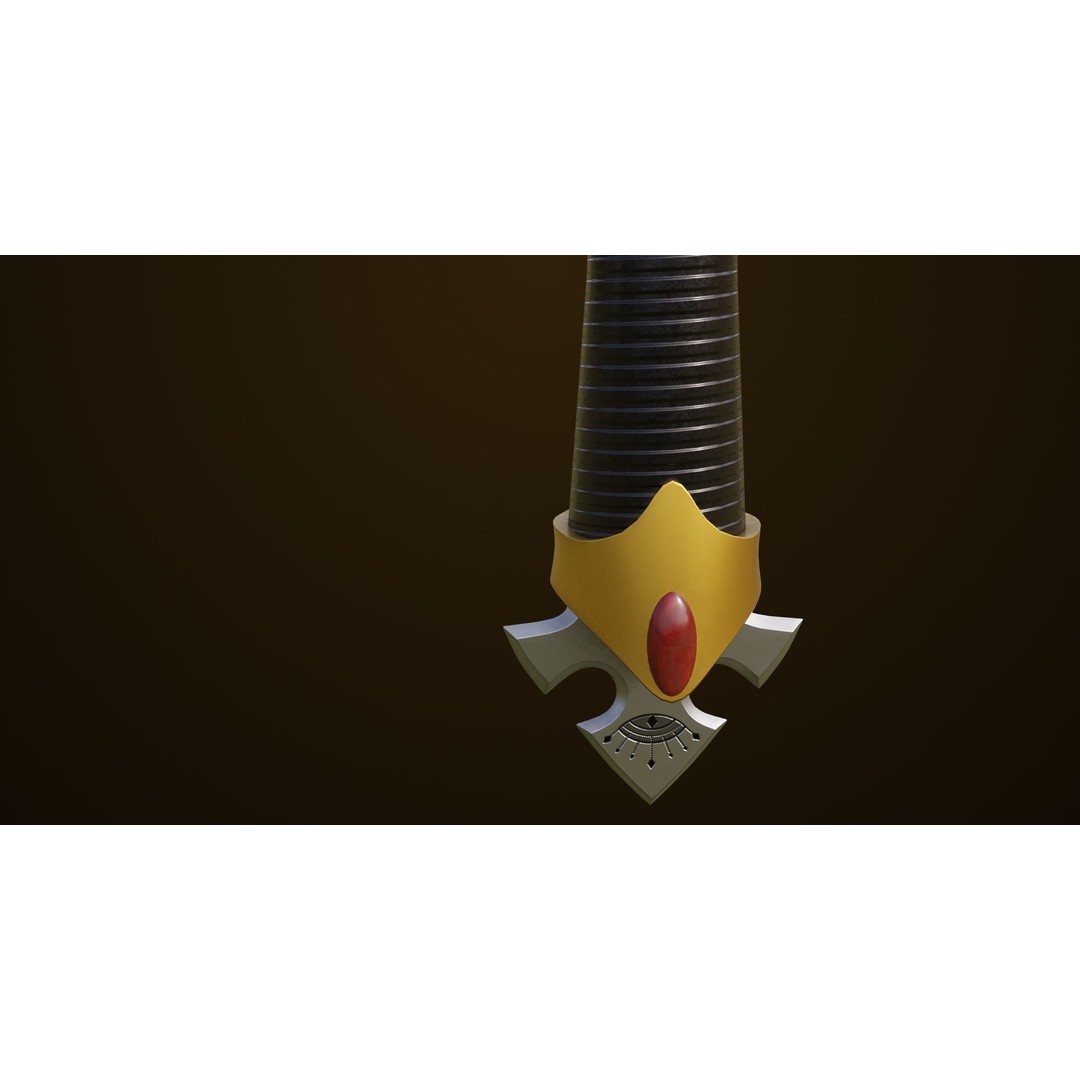 Golden Battle Axe 3D Model – Low Poly PBR Game Asset, FBX, Unity, UE - View 10