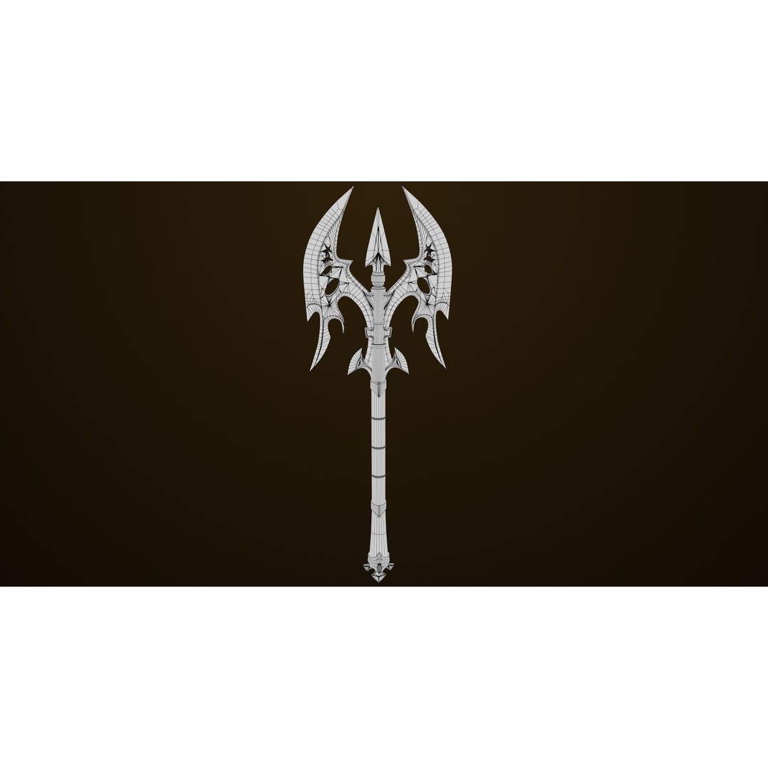Golden Battle Axe 3D Model – Low Poly PBR Game Asset, FBX, Unity, UE - View 20