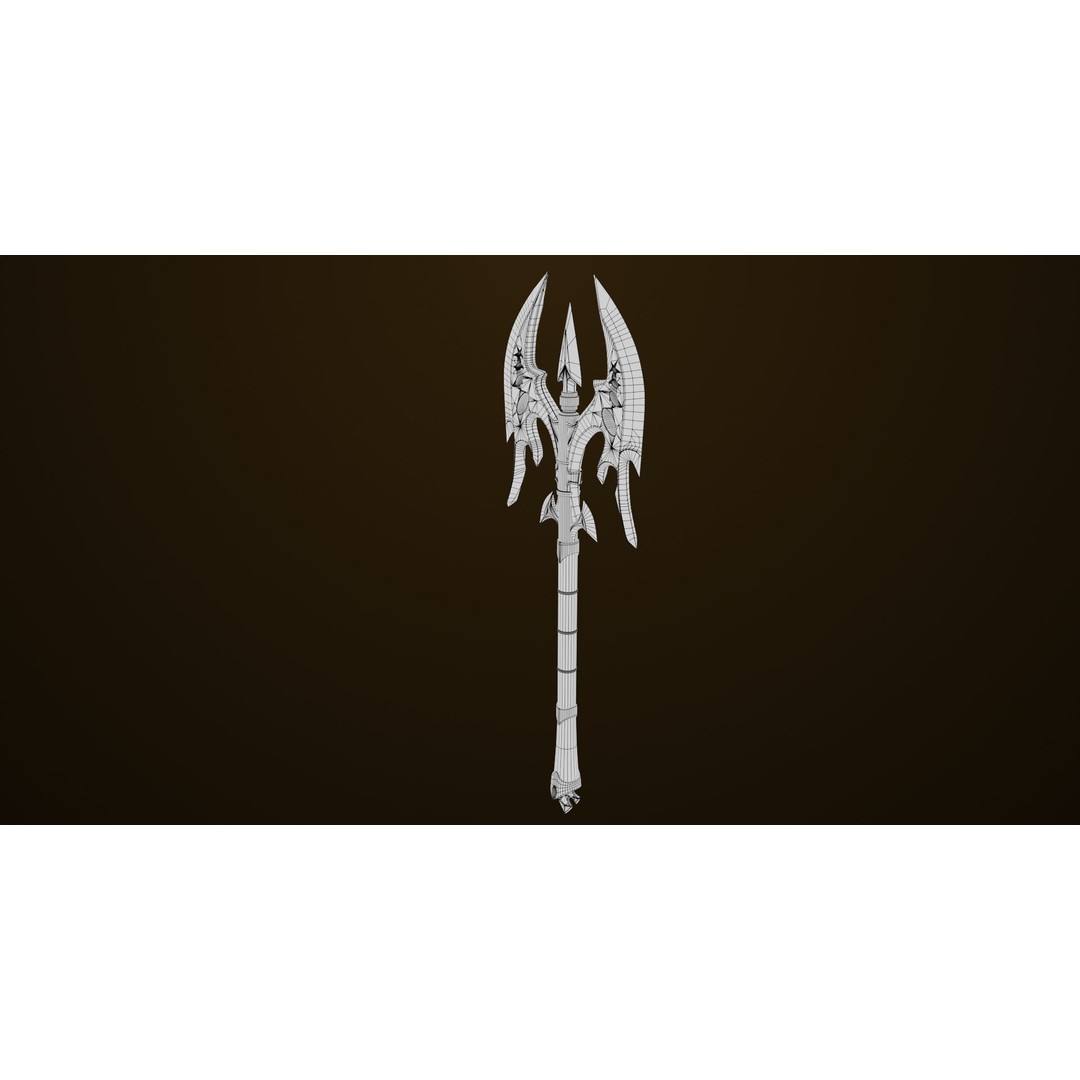 Golden Battle Axe 3D Model – Low Poly PBR Game Asset, FBX, Unity, UE - View 21
