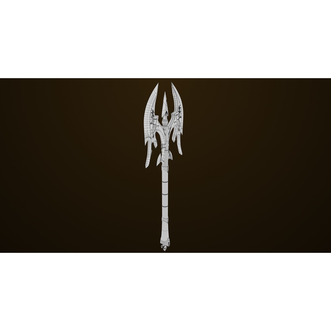 Golden Battle Axe 3D Model – Low Poly PBR Game Asset, FBX, Unity, UE - View 22