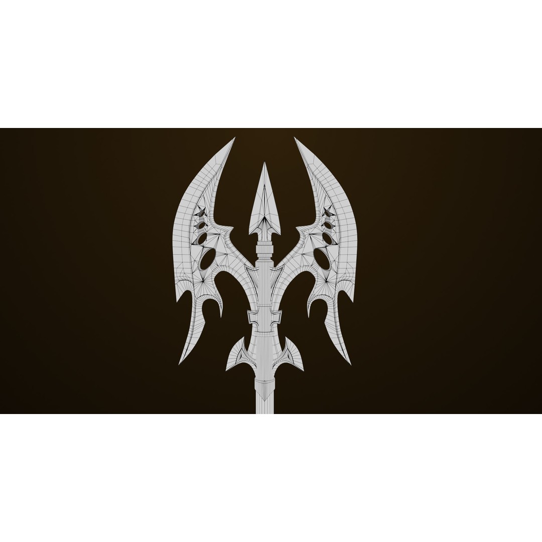 Golden Battle Axe 3D Model – Low Poly PBR Game Asset, FBX, Unity, UE - View 24