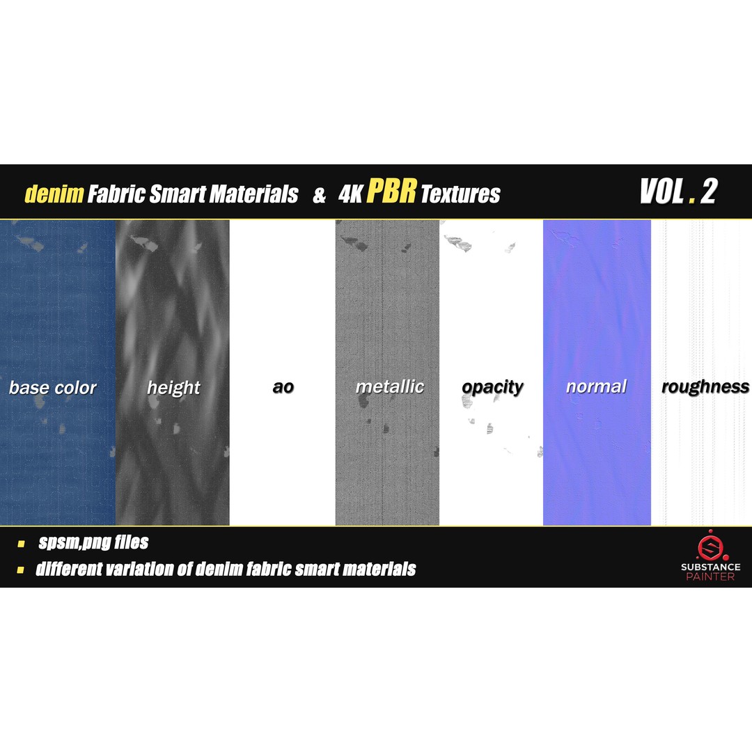 Denim Fabric Smart Material Bundle – 30 High-Quality PBR Textures