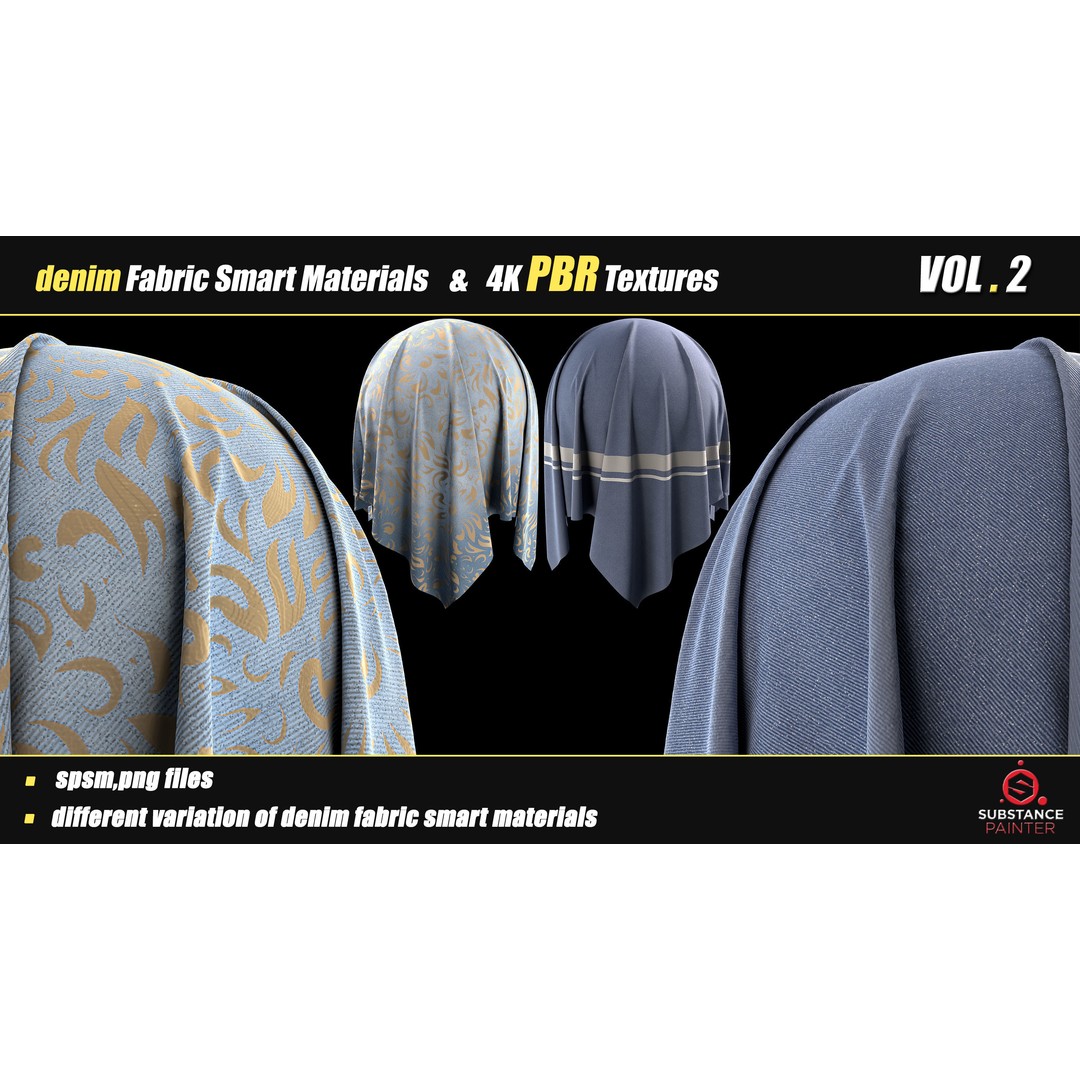 Denim Fabric Smart Material Bundle – 30 High-Quality PBR Textures - View 10