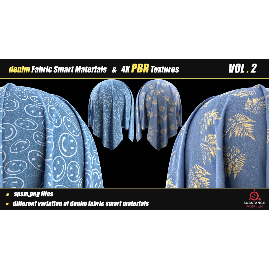 Denim Fabric Smart Material Bundle – 30 High-Quality PBR Textures - View 13