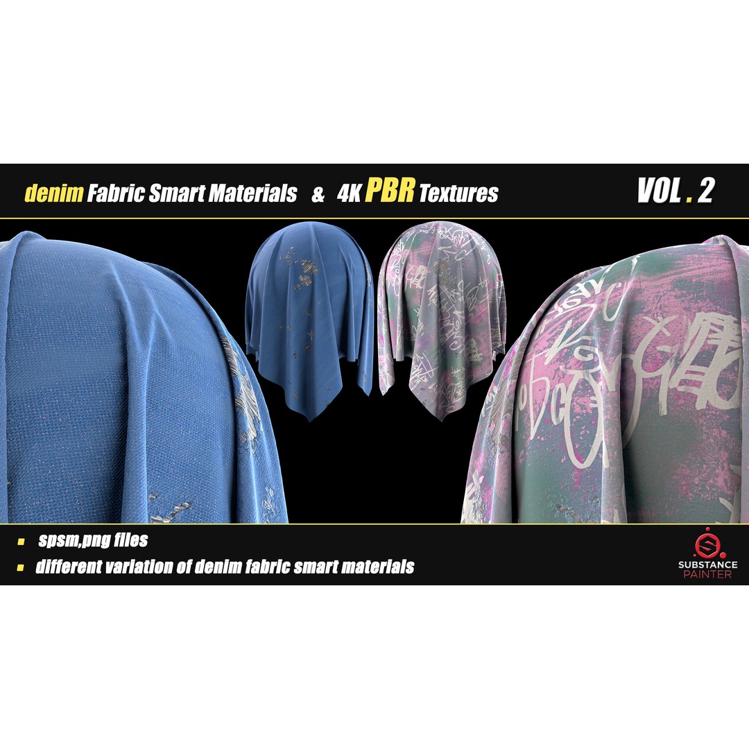 Denim Fabric Smart Material Bundle – 30 High-Quality PBR Textures - View 14