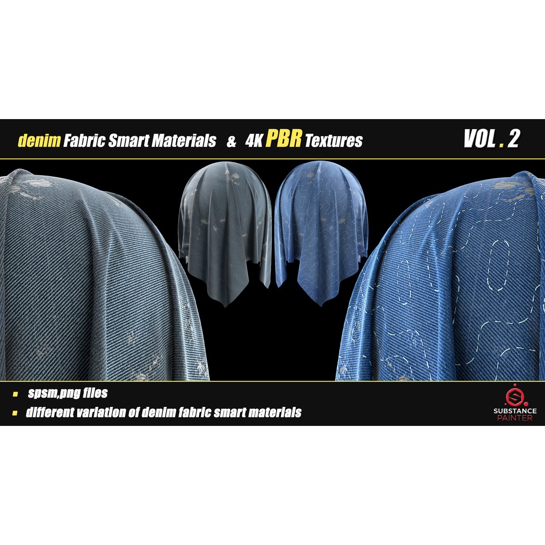 Denim Fabric Smart Material Bundle – 30 High-Quality PBR Textures - View 4