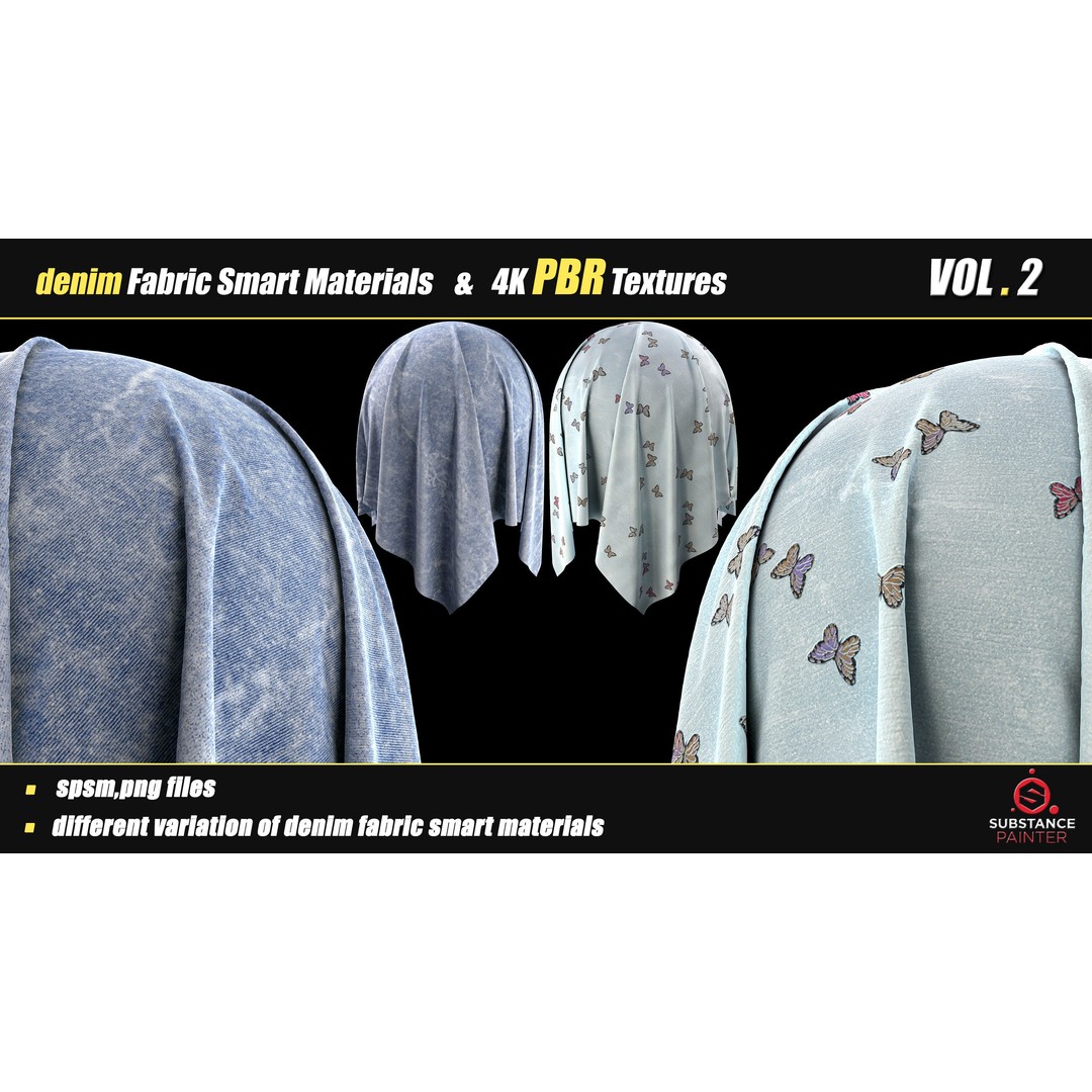 Denim Fabric Smart Material Bundle – 30 High-Quality PBR Textures - View 5