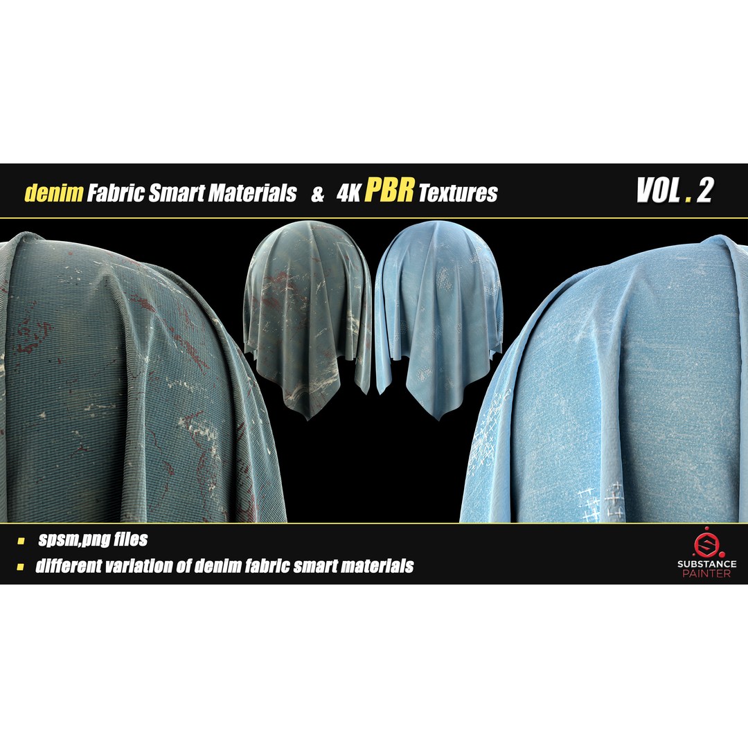 Denim Fabric Smart Material Bundle – 30 High-Quality PBR Textures - View 6