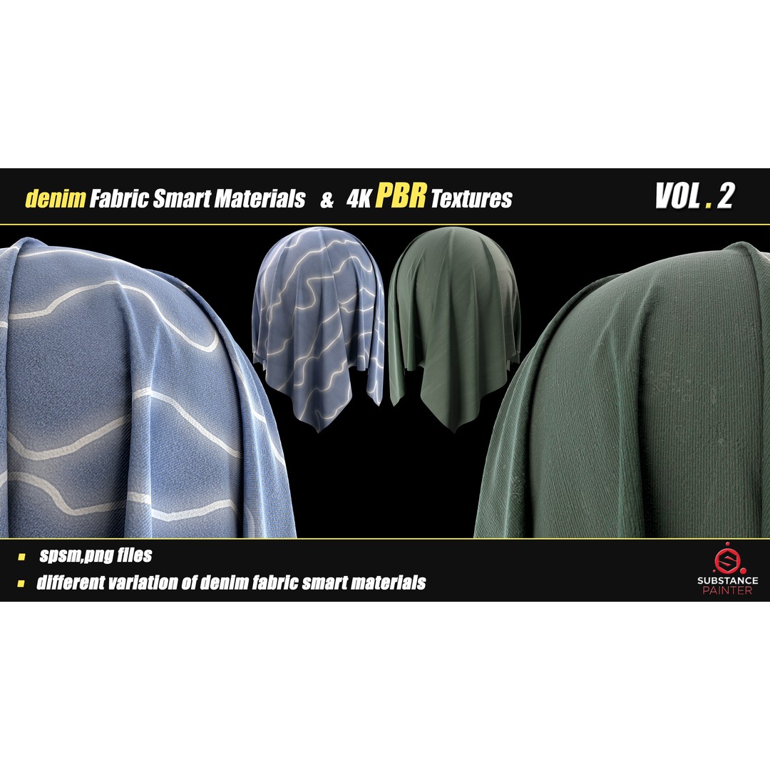 Denim Fabric Smart Material Bundle – 30 High-Quality PBR Textures - View 9