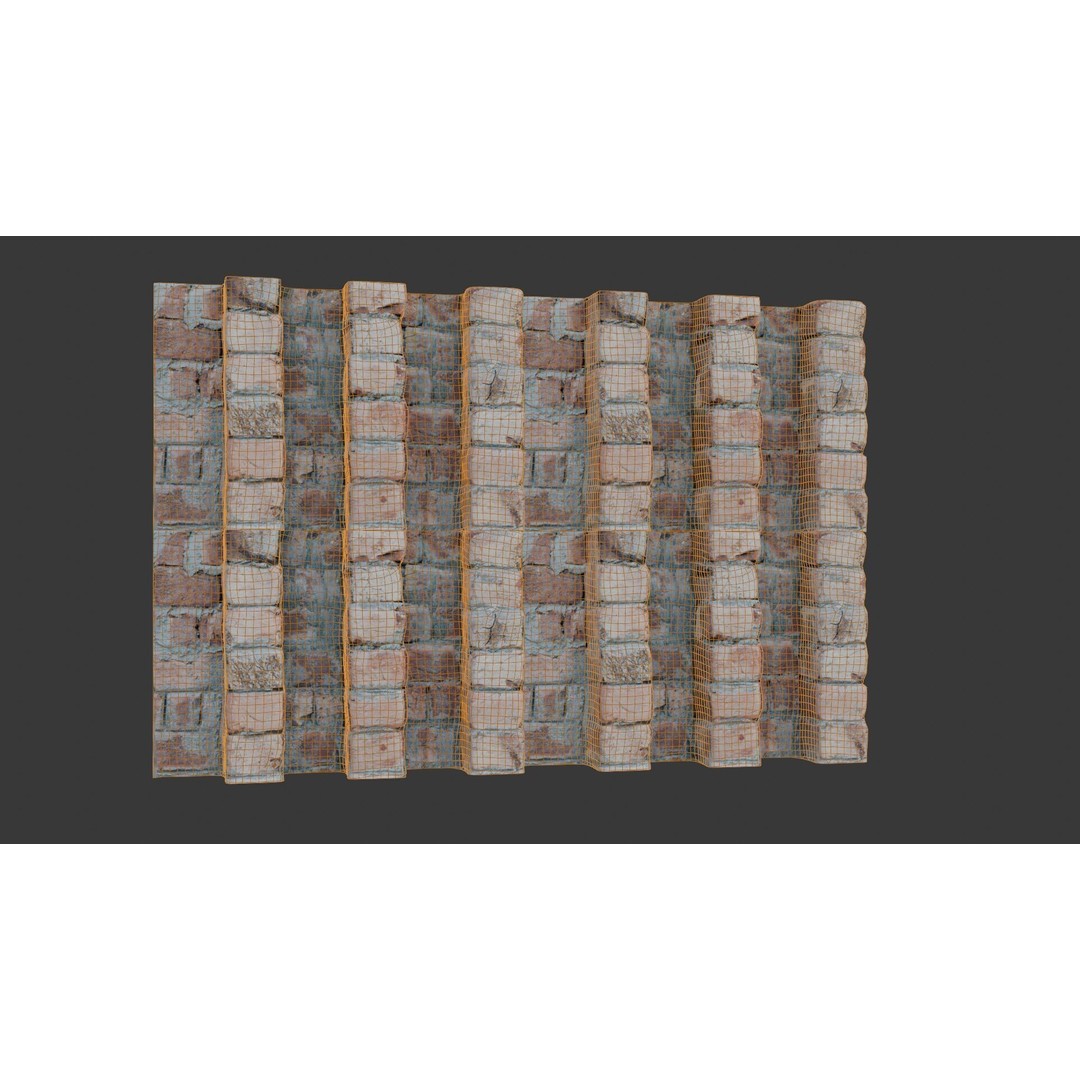 Brick Wall Column 3D Model – Low Poly Scanned Asset, PBR Textures - View 4