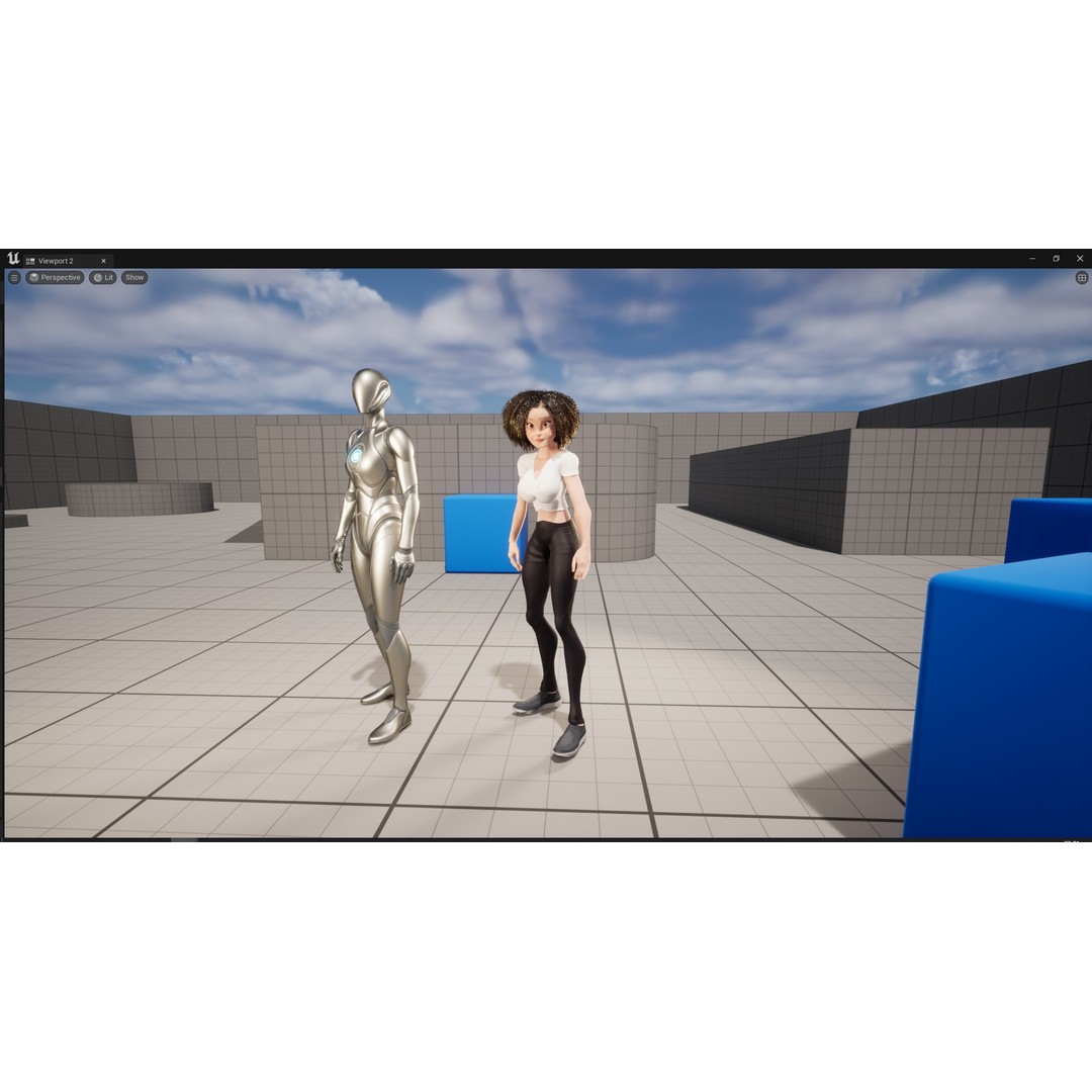 Modern Girl 3D Model – Low Poly Cartoon Character, Rigged for Animation - View 25