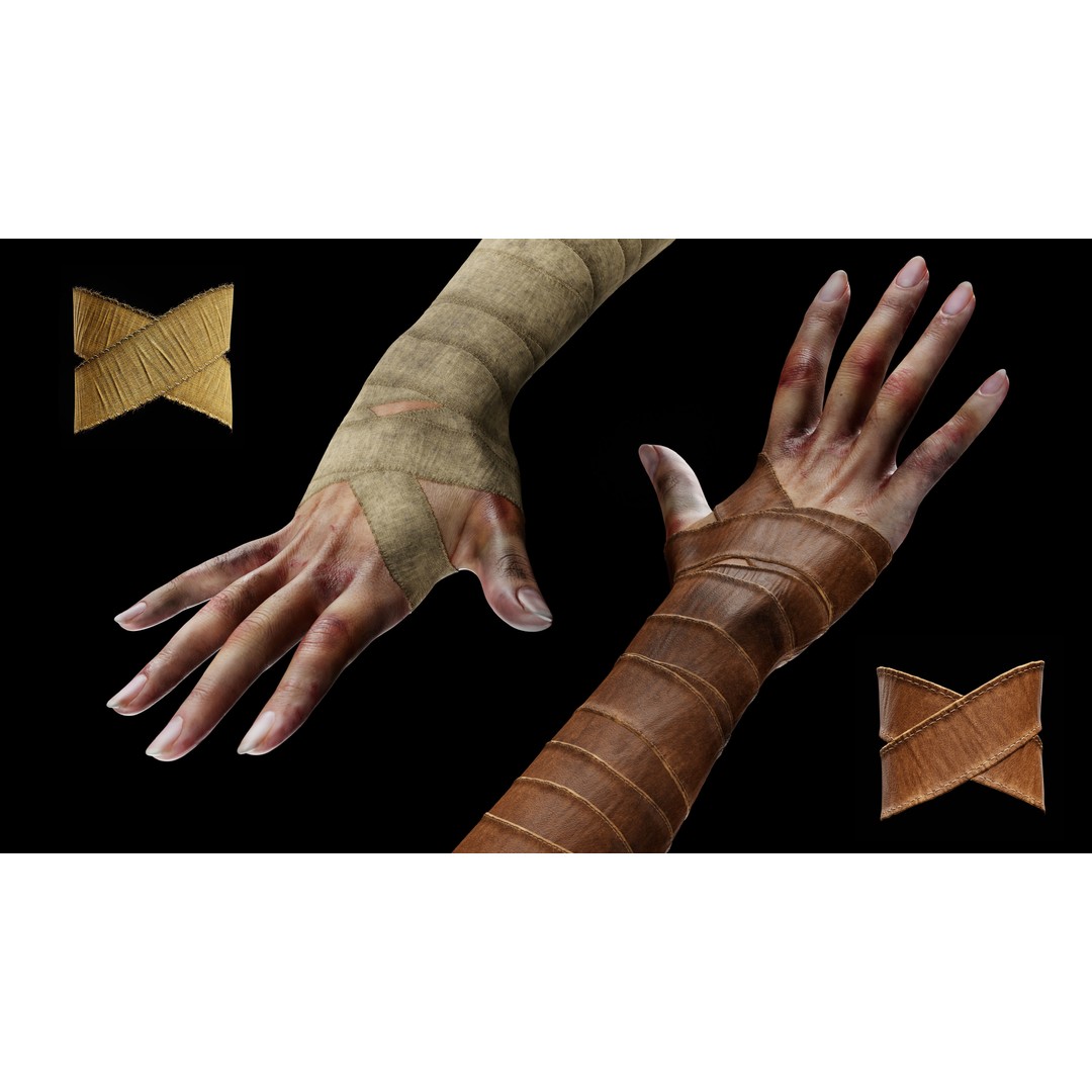 Substance Painter Wrap Tools 3D Model – Leather, Bandage, Plastic Tape Textures - View 4
