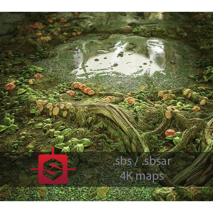 Swamp PBR 3D Model – Tileable Material Texture for Game Art - View 2