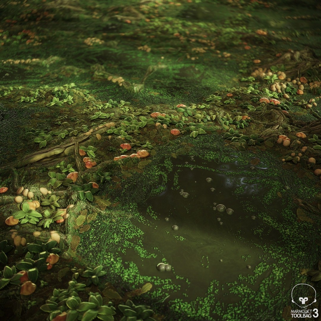 Swamp PBR 3D Model – Tileable Material Texture for Game Art - View 8