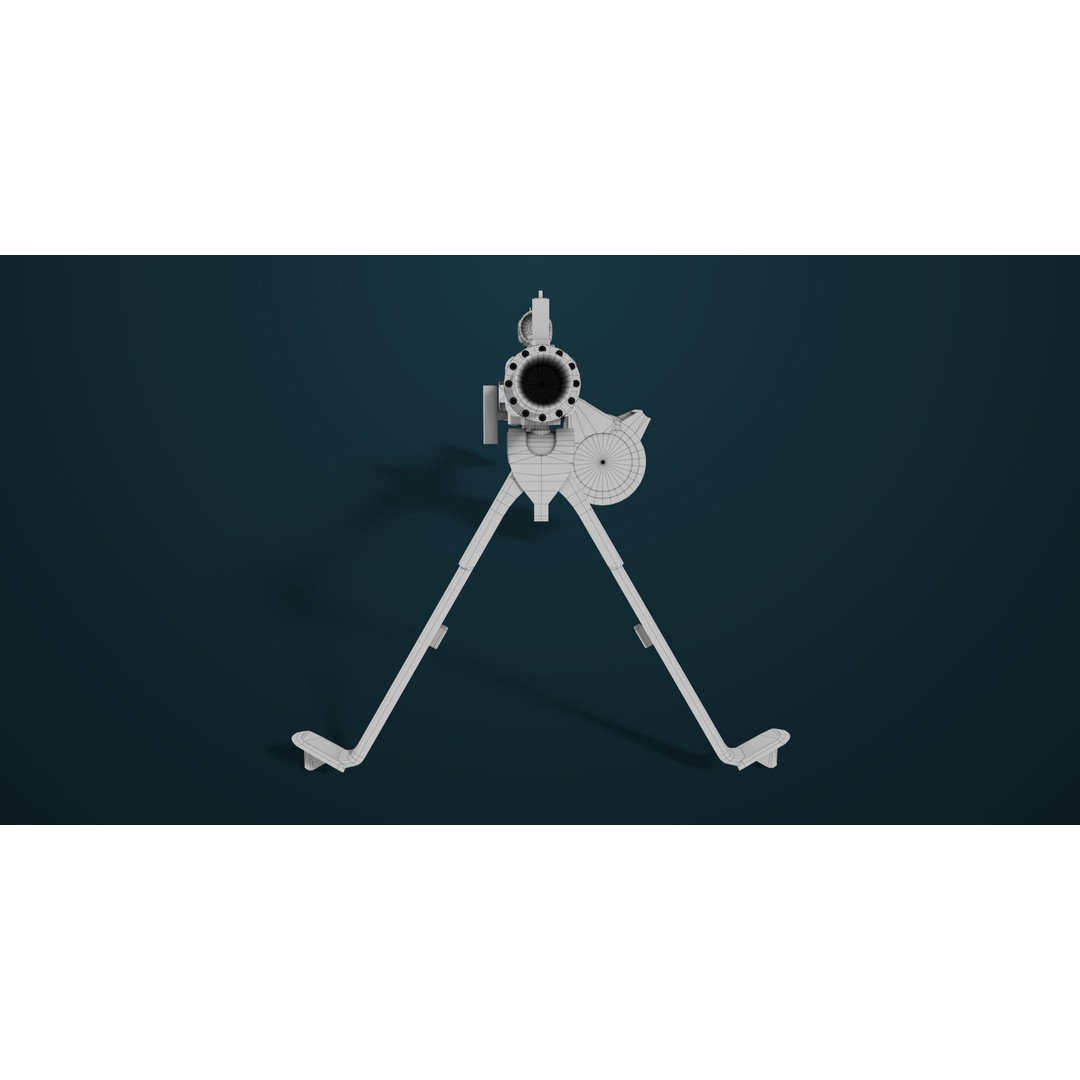 Machine Gun 08 3D Model – Low Poly PBR Game Asset, FBX, Unity, UE - View 35