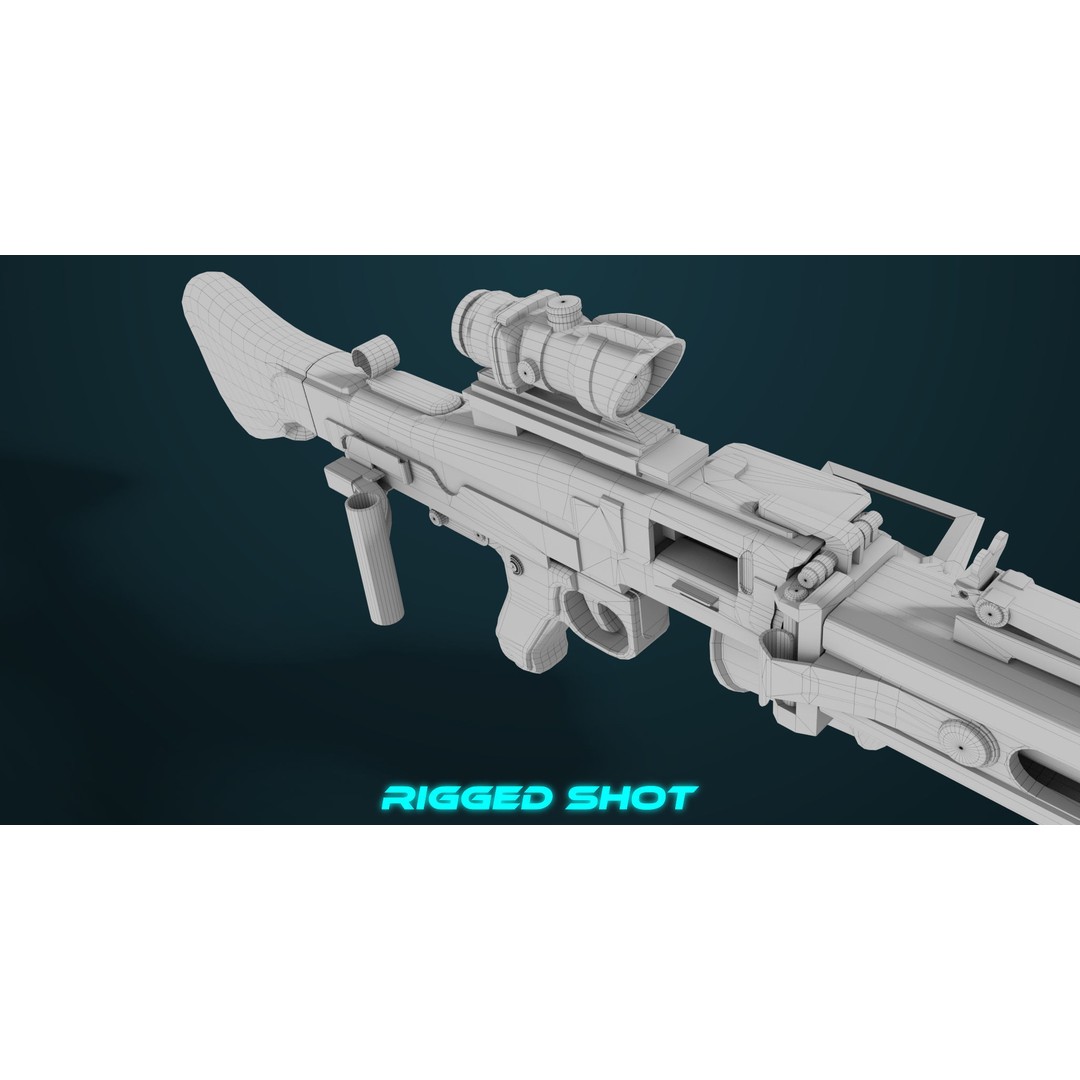 Machine Gun 08 3D Model – Low Poly PBR Game Asset, FBX, Unity, UE - View 49