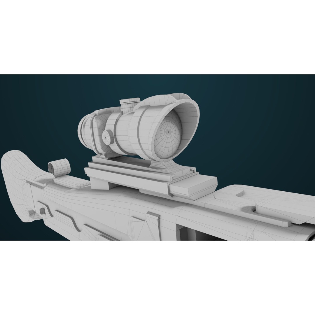 Machine Gun 08 3D Model – Low Poly PBR Game Asset, FBX, Unity, UE - View 50
