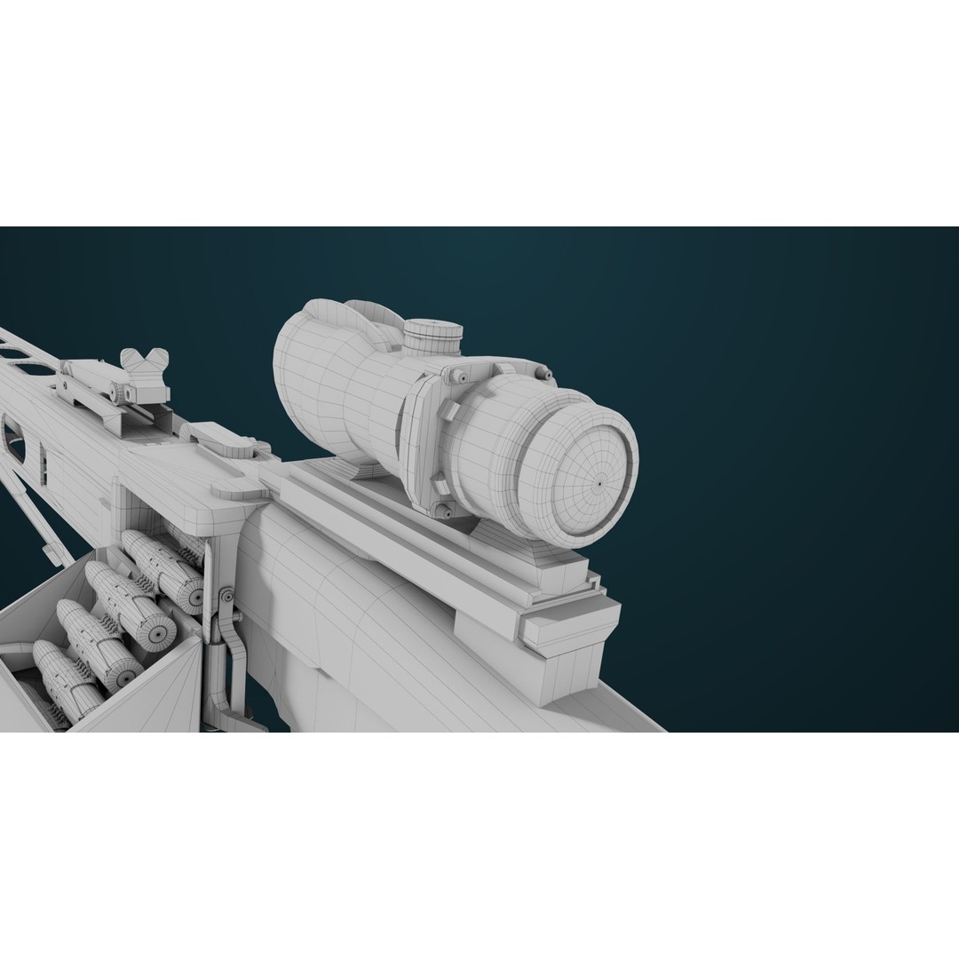 Machine Gun 08 3D Model – Low Poly PBR Game Asset, FBX, Unity, UE - View 51